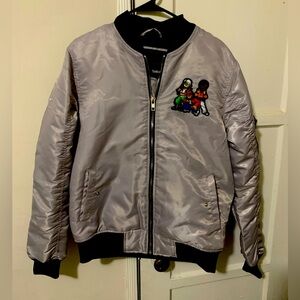 Gray and black Bleecker & mercer bomber jacket size medium